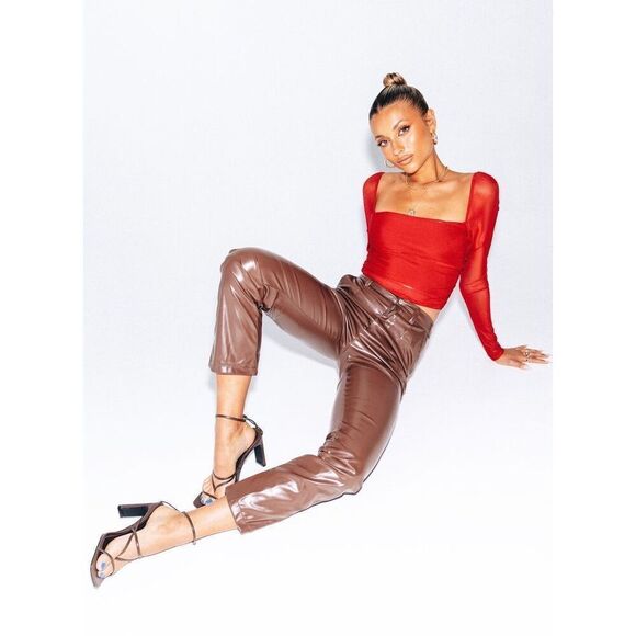 ✨Princess Polly LOVE LIES SZ 4 PANTS BROWN✨ - Picture 6 of 12